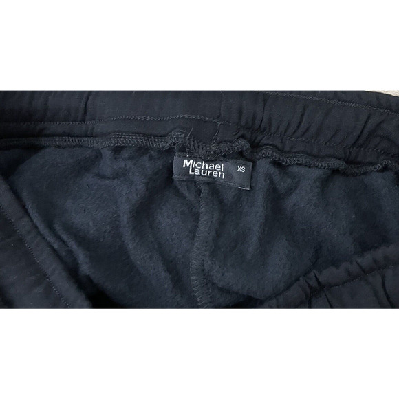 Michael Lauren Women's Size XS Cropped Sweatpants Black With Stripes Leasure - Picture 5 of 5